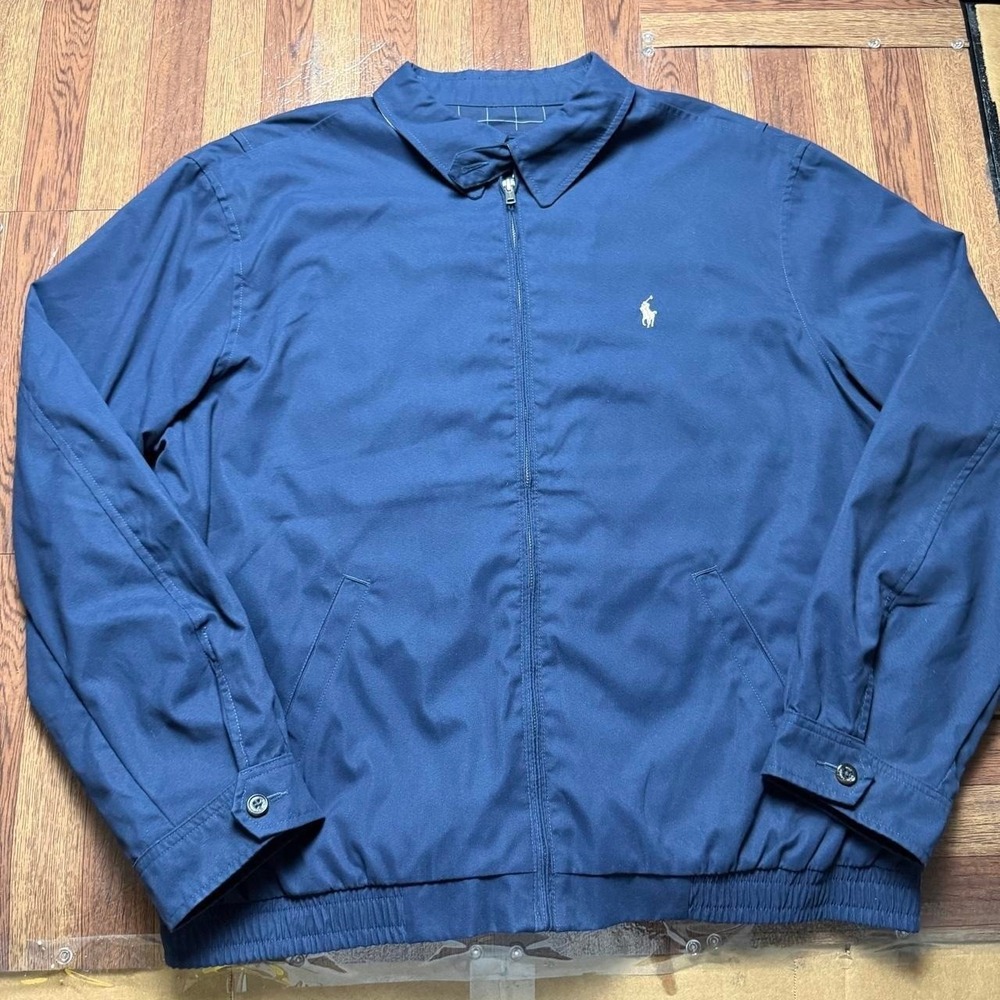 Polo Ralph Lauren Blue Plaid Bi Bomber Harrington Jacket XL